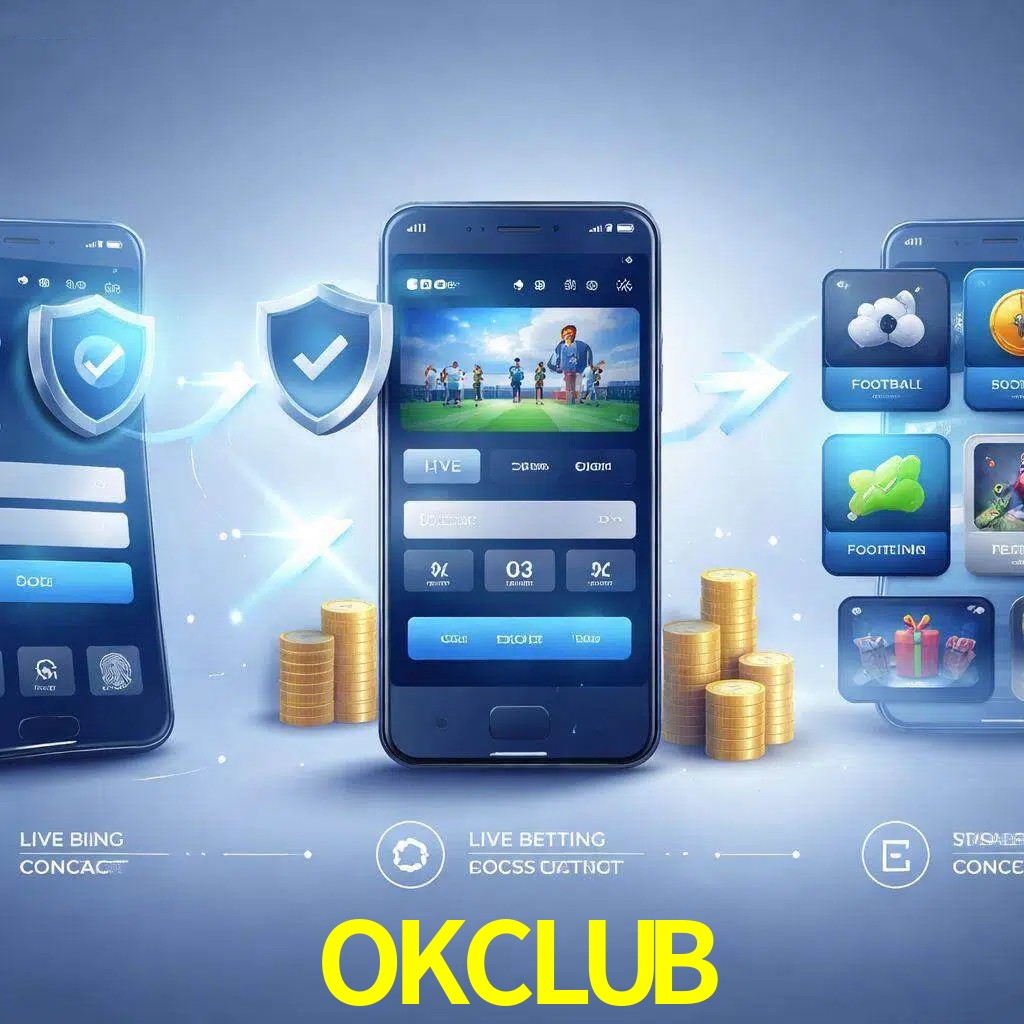 Pasos de acceso a la app OKCLUB en pantalla de teléfono móvil